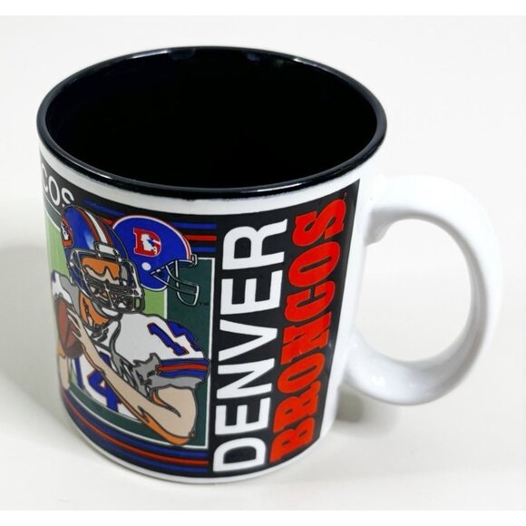 VTG 4"  Denver Broncos Coffee Mug ~ 12 Oz 1992 Team NFL Sports Impressions EUC - Picture 3 of 5